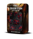 Dragon Storm Sharp Edge Silicone Dice Set Black Dragon Scales (7) by FanRoll