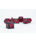 Dragon Storm Sharp Edge Silicone Dice Set Black Dragon Scales (7) by FanRoll