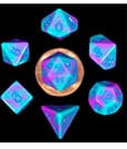 FanRoll Mini Dice Set Turquoise and Purple Marble (7) by FanRoll