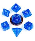 FanRoll Mini Dice Set Stardust Blue with Silver Numbers (7) by FanRoll