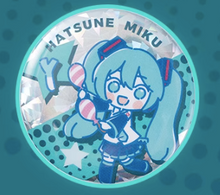 Tải hình ảnh vào trình xem Thư viện, Moeyu Hatsune Miku Starry Live Series Badge | Sparkle Glitter Metal Pin
