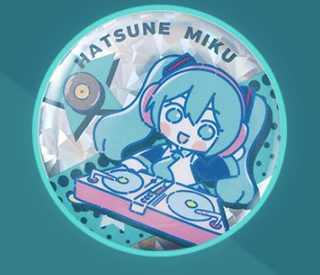 Moeyu Hatsune Miku Starry Live Series Badge | Sparkle Glitter Metal Pin - Moeyu - Makochan - Belgium - Europe