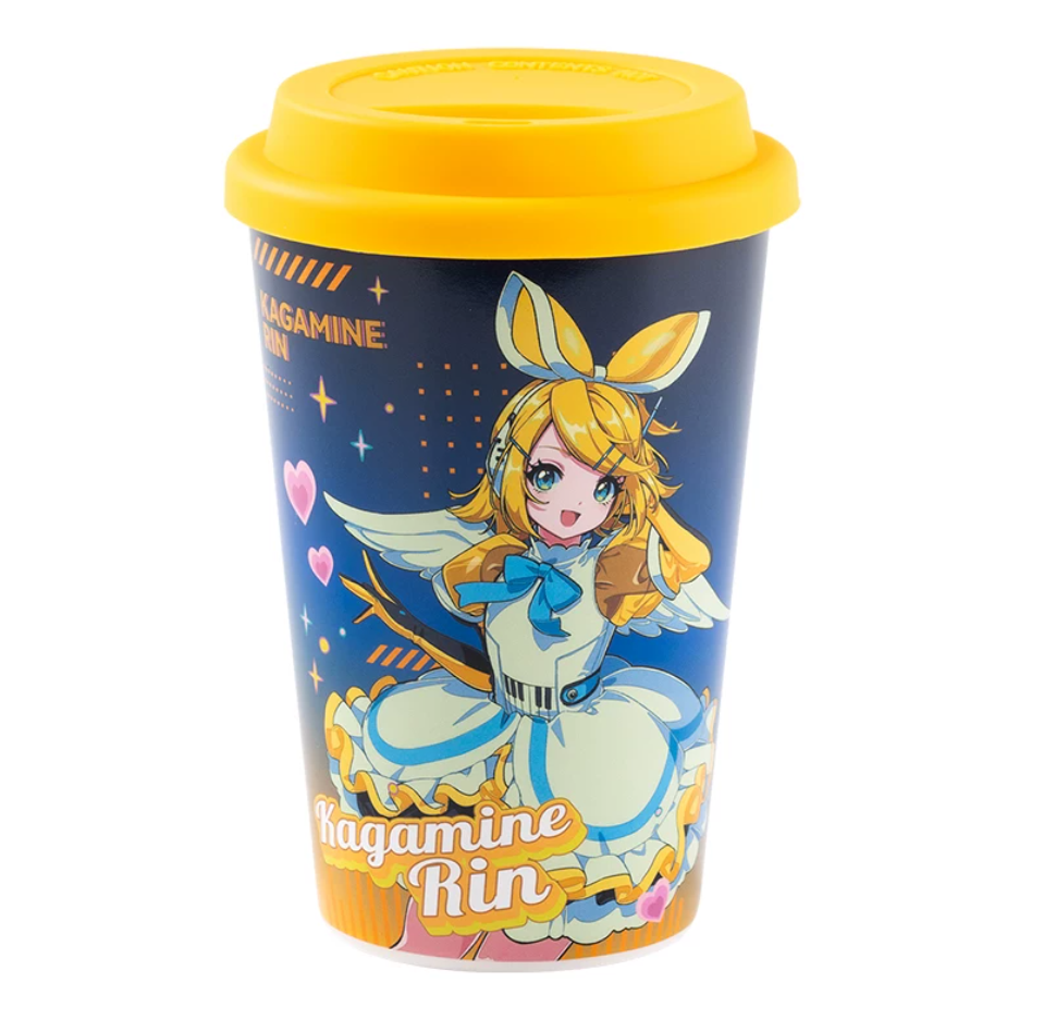 Moeyu Hatsune Miku Synthesizer Wave-Shaped Ceramic Cup With Lid | Cute Anime Miku Mug & Water Bottle
