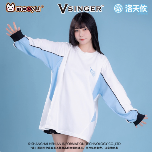 Moeyu Luo Tianyi “Reform Trace” Embroidered Color-Block Sweatshirt, Official Vocaloid Oversized Anime Hoodie - Moeyu - Makochan - Belgium - Europe