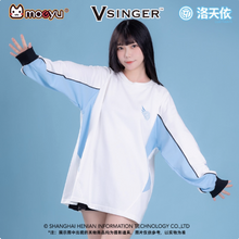 Load image into Gallery viewer, Moeyu Luo Tianyi “Reform Trace” Embroidered Color-Block Sweatshirt, Official Vocaloid Oversized Anime Hoodie
