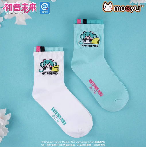 Moeyu Hatsune Miku YaoYao Series Socks – Women’s Mid-Calf Summer Breathable Sport & School Style Socks - Moeyu - Makochan - Belgium - Europe