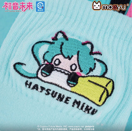 Moeyu Hatsune Miku YaoYao Series Socks – Women’s Mid-Calf Summer Breathable Sport & School Style Socks - Moeyu - Makochan - Belgium - Europe