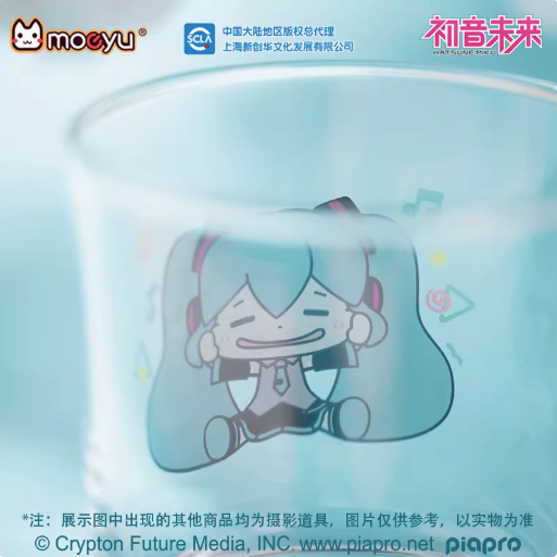 Moeyu Hatsune Miku Pinch Face Series Glass Cup, Cute Transparent Miku Water Cup - Moeyu - Makochan - Belgium - Europe