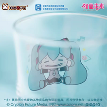 Load image into Gallery viewer, Moeyu Hatsune Miku Pinch Face Series Glass Cup, Cute Transparent Miku Water Cup
