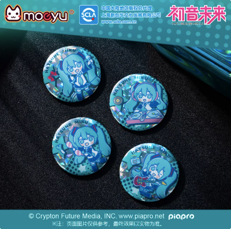Moeyu Hatsune Miku Starry Live Series Badge | Sparkle Glitter Metal Pin - Moeyu - Makochan - Belgium - Europe