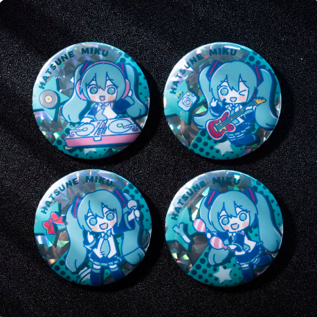 Moeyu Hatsune Miku Starry Live Series Badge | Sparkle Glitter Metal Pin - Moeyu - Makochan - Belgium - Europe
