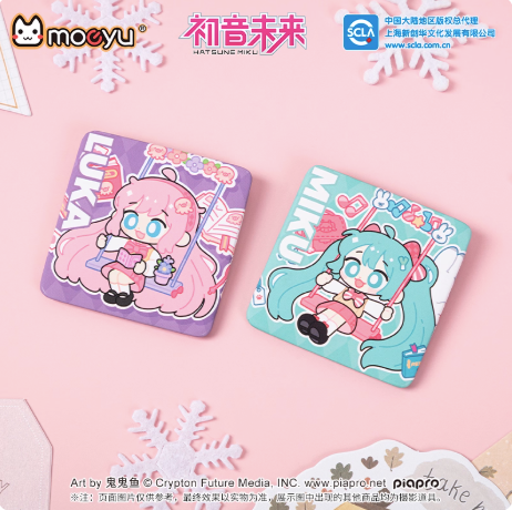 Moeyu Hatsune Miku Swing Theme Tinplate Badge – Miku, Kagamine Rin & Len, MEIKO Anime Merch - Moeyu - Makochan - Belgium - Europe