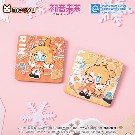 Moeyu Hatsune Miku Swing Theme Tinplate Badge – Miku, Kagamine Rin & Len, MEIKO Anime Merch - Moeyu - Makochan - Belgium - Europe