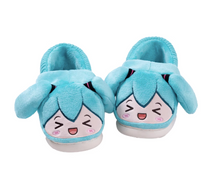 Load image into Gallery viewer, Moeyu Hatsune Miku “Happy Home” Series Plush Slippers | Cute Winter Warm Indoor Shoes | Anti-Slip Anime Miku Homewear
