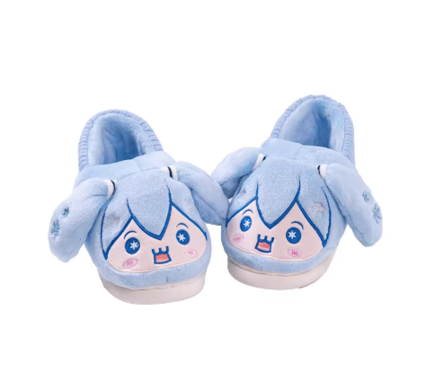Moeyu Hatsune Miku “Happy Home” Series Plush Slippers | Cute Winter Warm Indoor Shoes | Anti-Slip Anime Miku Homewear