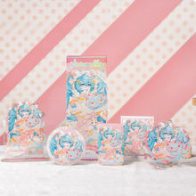 Load image into Gallery viewer, Moeyu Hatsune Miku “Sweet Dream Future” Series Badge, Polaroid Acrylic Stand, Keychain &amp; Laser Ticket | Official Anime Merchandise
