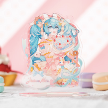 Load image into Gallery viewer, Moeyu Hatsune Miku “Sweet Dream Future” Series Badge, Polaroid Acrylic Stand, Keychain &amp; Laser Ticket | Official Anime Merchandise
