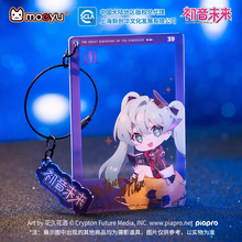 Load image into Gallery viewer, Moeyu Hatsune Miku “Dimensional Discovery” Q-Version Acrylic Charm | Cute Miku Transparent Keychain
