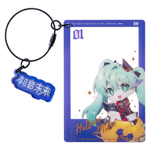 Load image into Gallery viewer, Moeyu Hatsune Miku “Dimensional Discovery” Q-Version Acrylic Charm | Cute Miku Transparent Keychain
