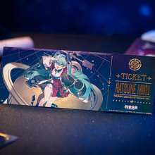 Load image into Gallery viewer, Moeyu Hatsune Miku “Dimensional Discovery” Holographic Ticket | Miku 39 Memorial Collectible
