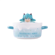 Load image into Gallery viewer, Moeyu Hatsune Miku “Pouting Face” Instant Noodle Bowl with Lid | Cute Anime Ceramic Ramen Bowl
