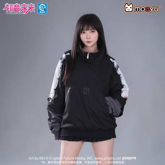 Moeyu Hatsune Miku "Neon Electronic Music" Series Faux Two-Piece Hoodie Unisex Autumn Streetwear Top - Moeyu - Makochan - Belgium - Europe