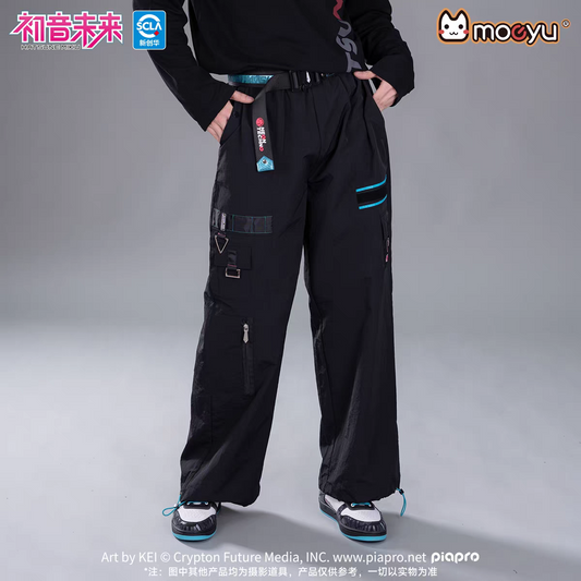 Moeyu Hatsune Miku "Neon Electronic Music" Techwear Cargo Pants - Multi-Pocket Tactical Trousers - Moeyu - Makochan - Belgium - Europe