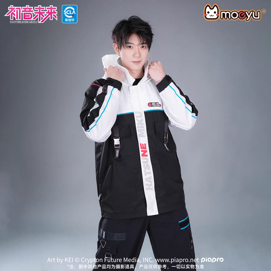 Moeyu Hatsune Miku "Neon Electronic Music" Techwear Windbreaker - Cyberpunk Tactical Hooded Storm Jacket - Moeyu - Makochan - Belgium - Europe
