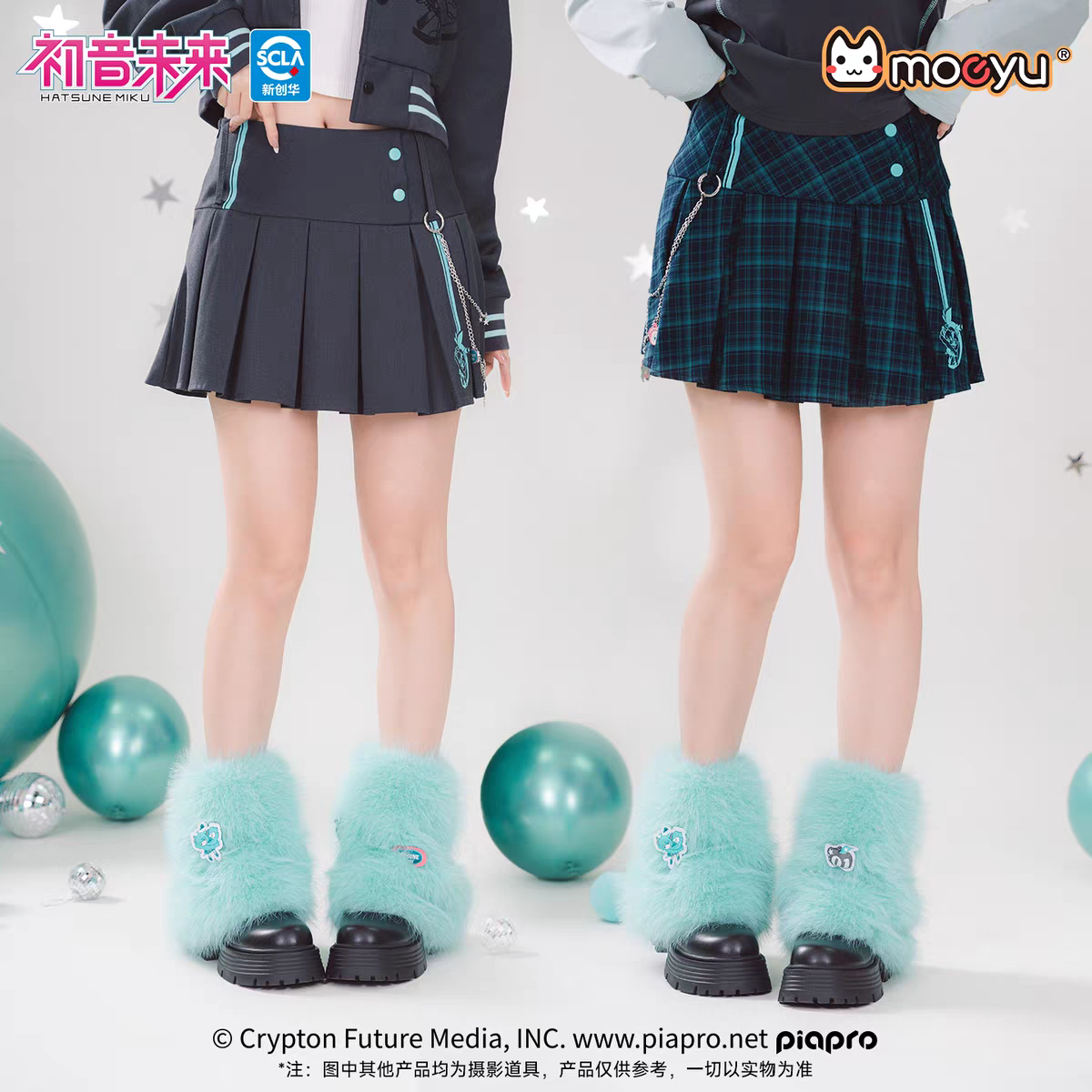 Moeyu Hatsune Miku "Millennium Ice Candy" Series Pleated Skirt - Y2K High-Waist A-Line JK Mini Skirt - Moeyu - Makochan - Belgium - Europe