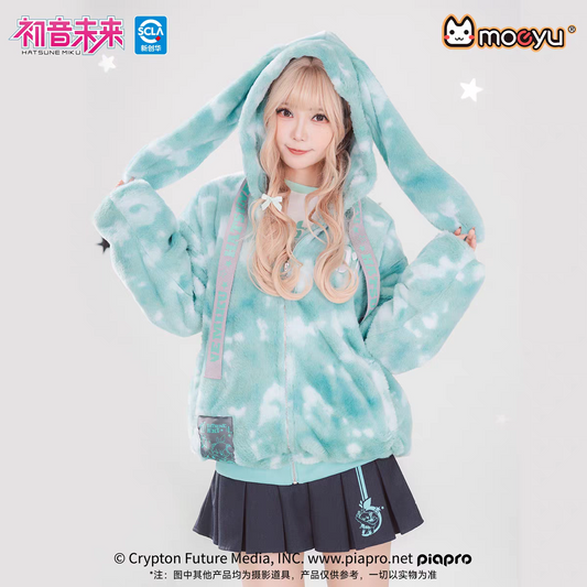 Moeyu Hatsune Miku "Millennium Ice Candy" Series Rabbit Ear Plush Jacket - Kawaii Oversized Winter Hooded Coat - Moeyu - Makochan - Belgium - Europe
