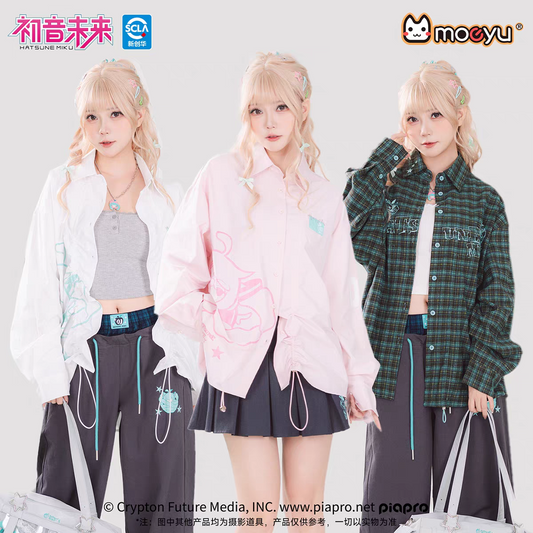 Moeyu Hatsune Miku "Millennium Ice Candy" Series Long-Sleeve Shirt Jacket - Loose Fit Casual Button-Down Top - Moeyu - Makochan - Belgium - Europe