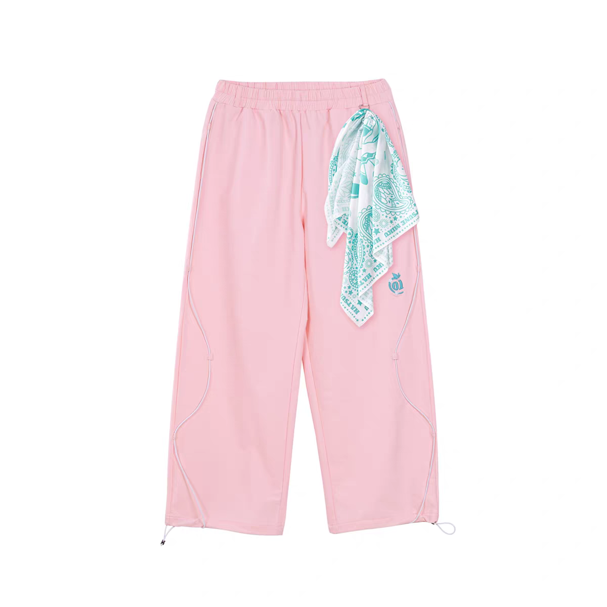 Moeyu Hatsune Miku "Millennium Ice Candy" Contrast Cargo Pants - Y2K Wide-Leg Trousers with Detachable Scarf - Moeyu - Makochan - Belgium - Europe