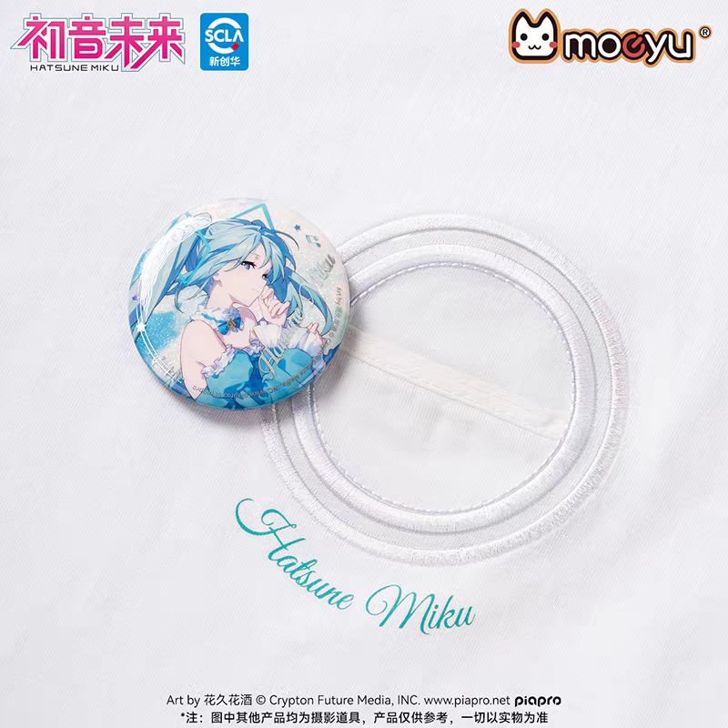 Moeyu Hatsune Miku "Slumbering Dreamscape" Summer Short-Sleeve T-Shirt - Kawaii Oversized Crew Neck Anime Top - Moeyu - Makochan - Belgium - Europe