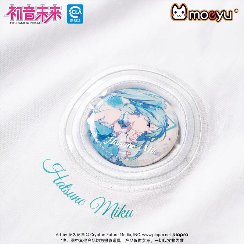 Moeyu Hatsune Miku "Slumbering Dreamscape" Summer Short-Sleeve T-Shirt - Kawaii Oversized Crew Neck Anime Top - Moeyu - Makochan - Belgium - Europe