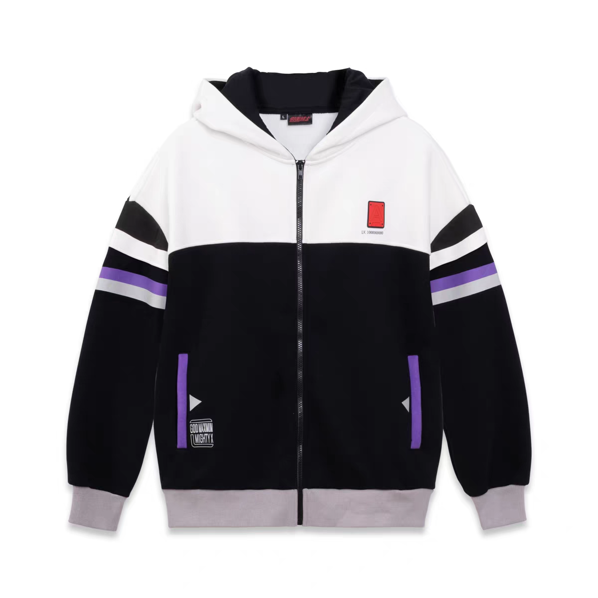 Moeyu Kamen Rider Genm "God Maximum Mighty X" Zip-Up Hoodie - Level Billion Impression Unisex Oversized Cardigan - Official Anime Streetwear - Moeyu - Makochan - Belgium - Europe