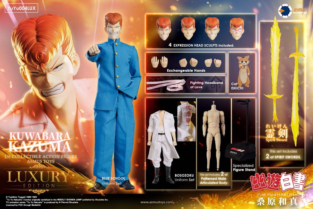 Asmus Collectible Toys Yu Yu Hakusho Action Figure 1/6 Kazuma Kuwabara (Luxury Version) 30 cm | Makochan
