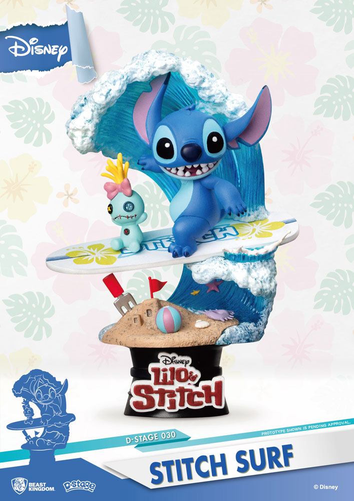 Beast Kingdom Toys Disney Summer Series D-Stage PVC Diorama Stitch Surf 15 cm | Makochan