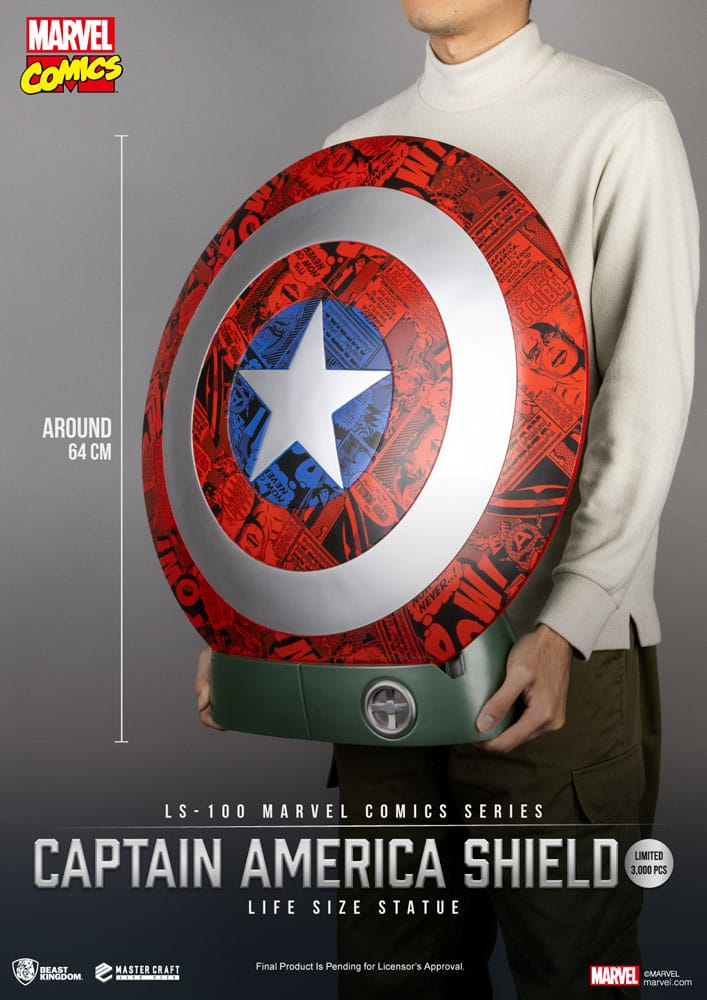 Beast Kingdom Toys Marvel Comics PVC Captain America Shield Life Size Statue 64 cm | Makochan