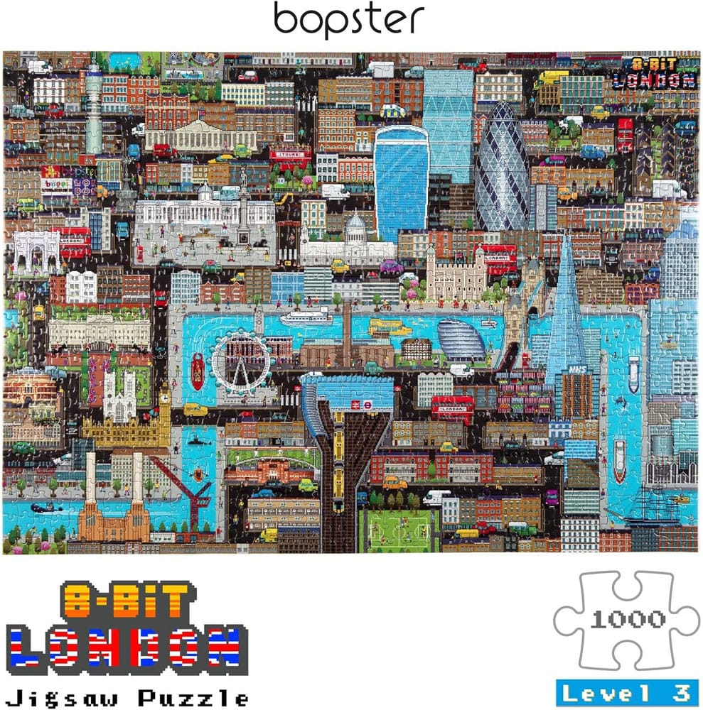 Bopster 8-Bit Pixel Puzzle London Level 3 1000 Pieces | Makochan
