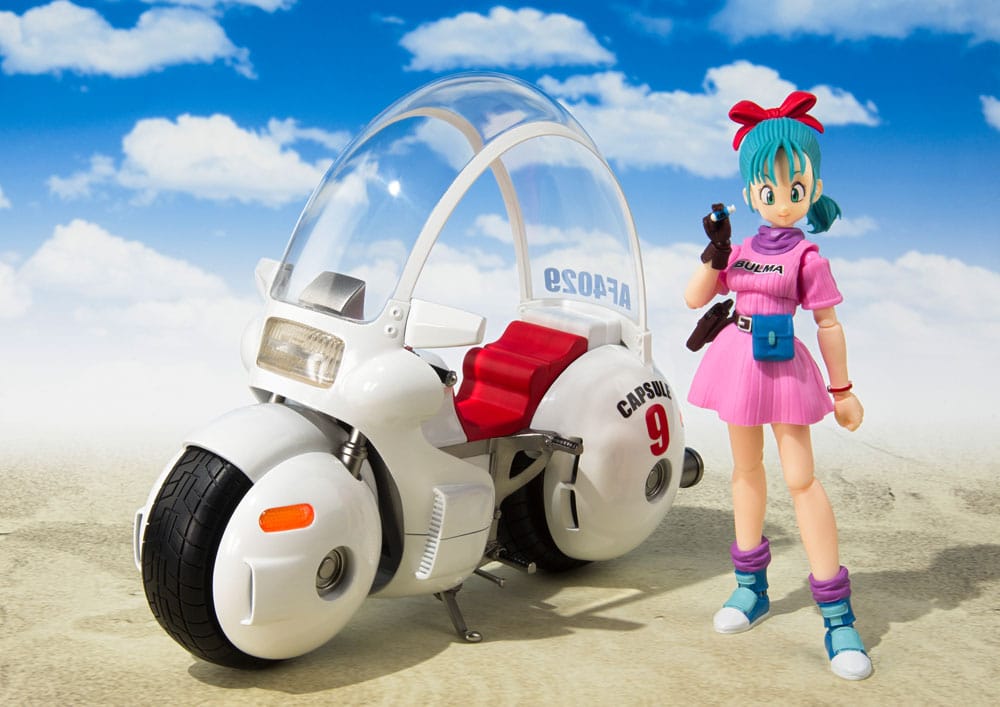 Bandai Tamashii Nations Dragon Ball S.H. Figuarts Vehicle with Figure Bulma's Motorcycle Hoipoi Capsule No. 9 17 cm