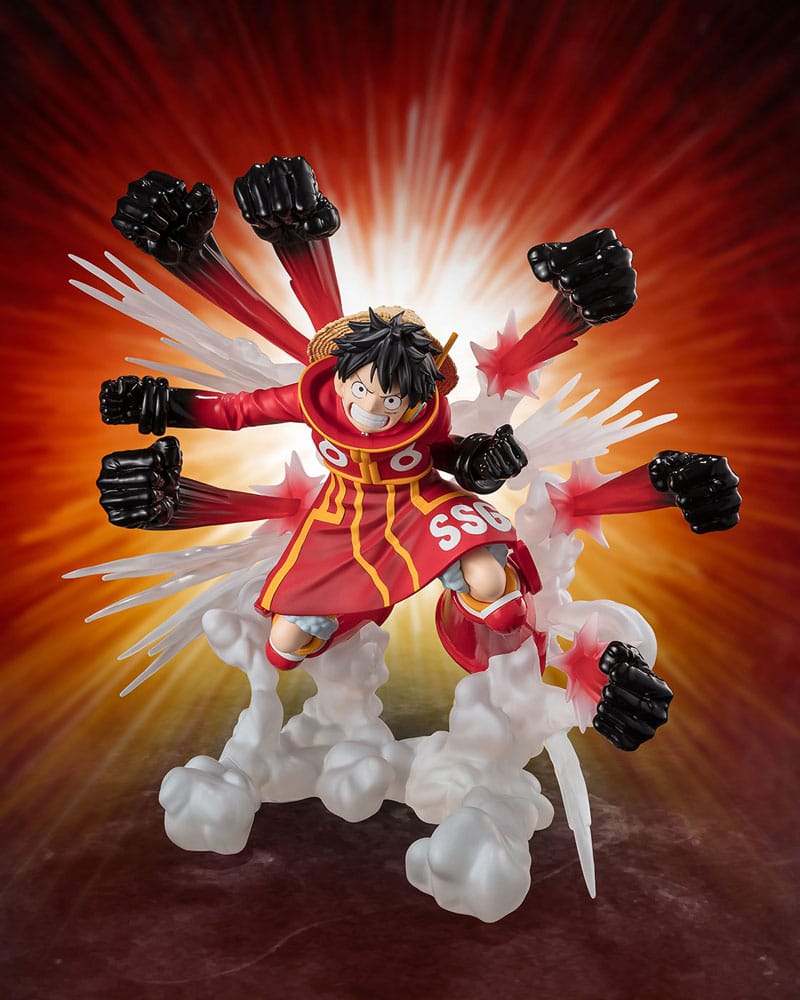 Bandai Tamashii Nations One Piece Figuarts ZERO Extra Battle PVC Statue Monkey D. Luffy -Gum Gum Hawk Gatling- 19 cm