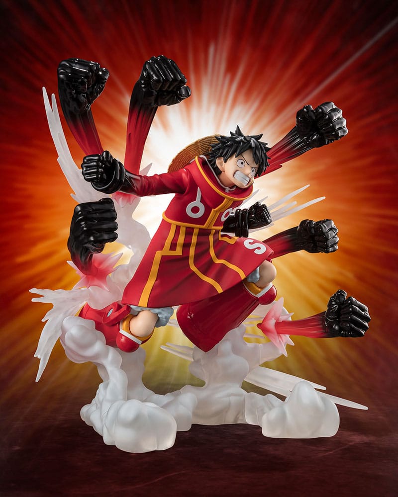 Bandai Tamashii Nations One Piece Figuarts ZERO Extra Battle PVC Statue Monkey D. Luffy -Gum Gum Hawk Gatling- 19 cm