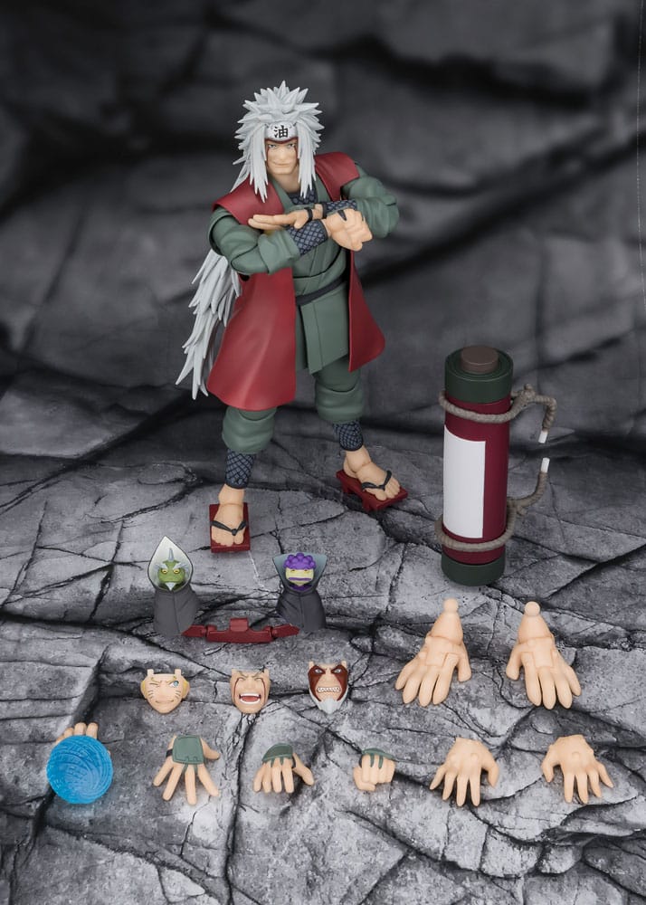 Bandai Tamashii Nations Naruto S.H.Figuarts Action Figure Jiraiya Hidden Leaf Heroic Master Sage (Sage Mode Set) 17 cm