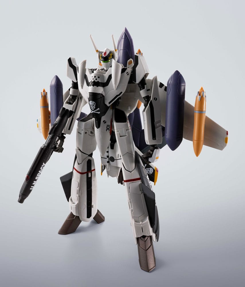 Bandai Tamashii Nations Macross 7 Hi-Metal R Action Figure VF-0S Phoenix (Roy Focker Use) & QF-2200D-B Ghost Set 14 cm