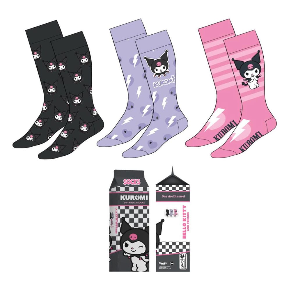 Cerdá Sanrio Socks 3-Pack Kuromi 36-43 | Makochan