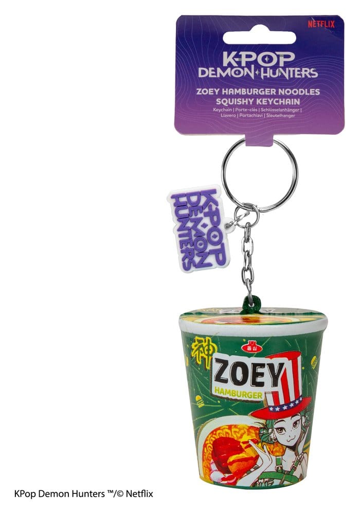 Cinereplicas KPop Demon Hunters Squishy Keychain Zoey Hamburger Noodles | Makochan