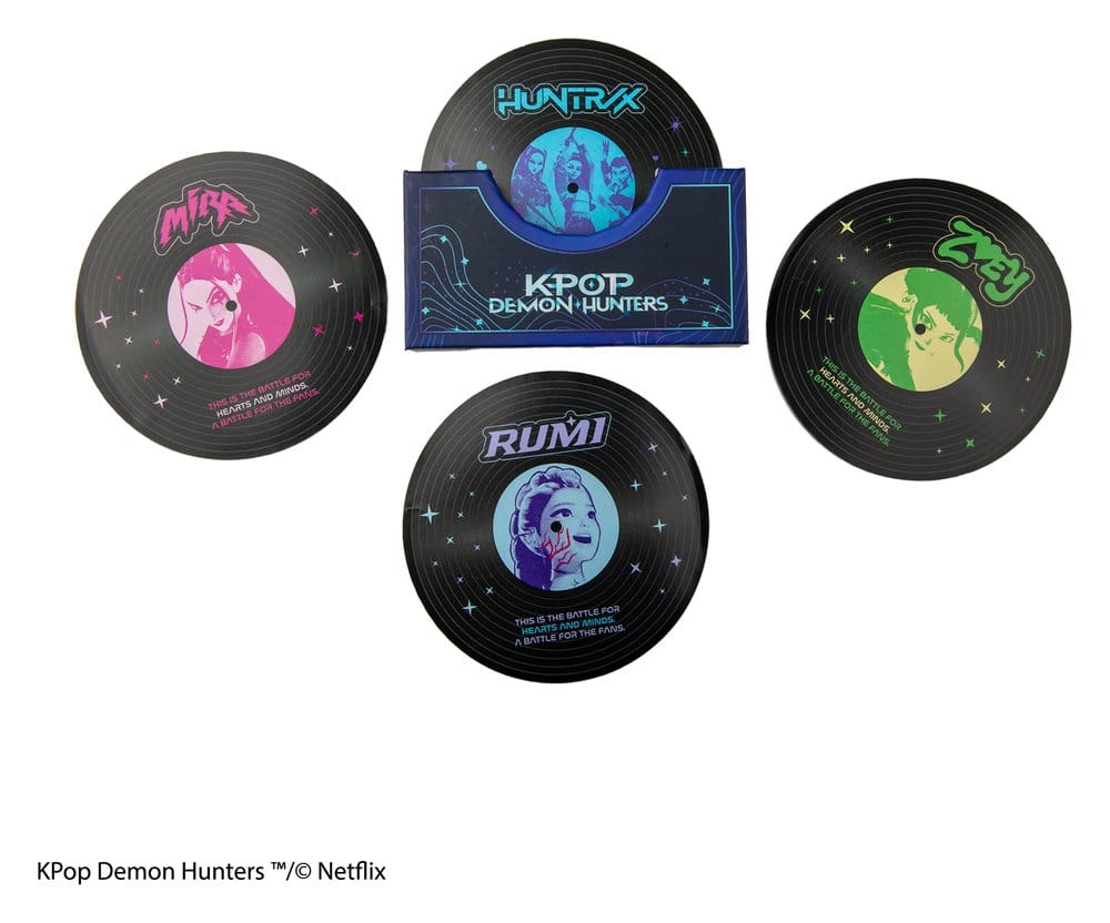 Cinereplicas KPop Demon Hunters Set of 4 Coasters Hunters & Demons Soundtrack | Makochan