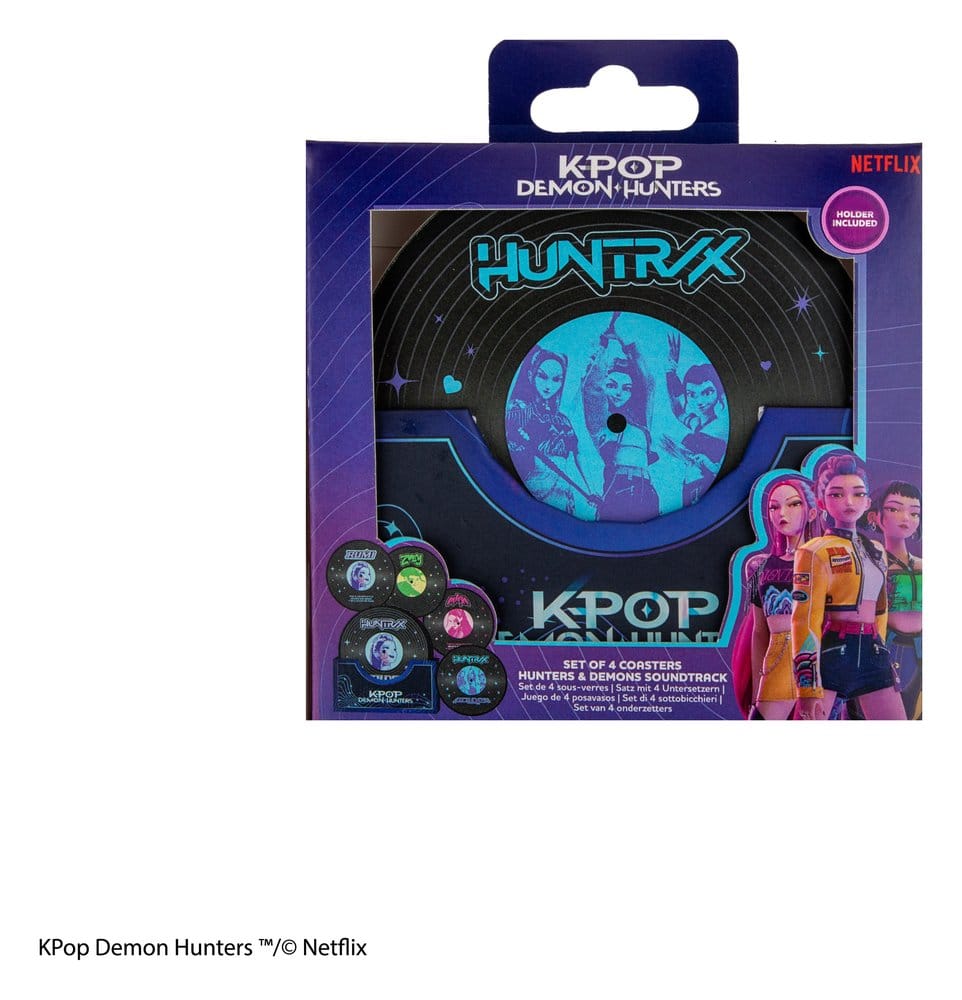 Cinereplicas KPop Demon Hunters Set of 4 Coasters Hunters & Demons Soundtrack | Makochan