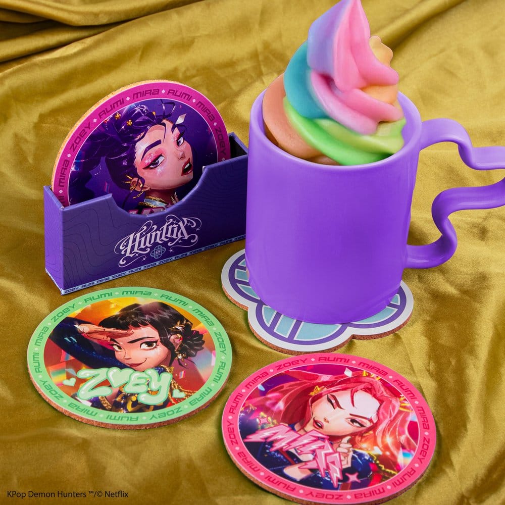 Cinereplicas KPop Demon Hunters Set of 4 Coasters HUNTR/X | Makochan