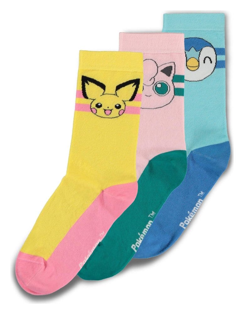 Difuzed Pokémon Socks 3-Pack Crew 35-38 | Makochan